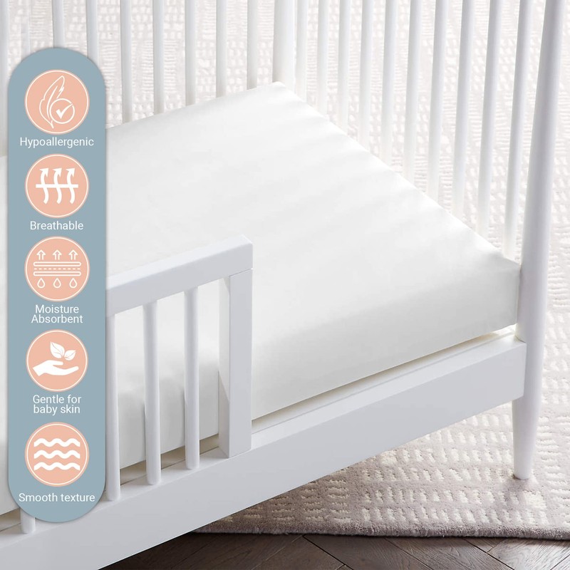 Pizuna 100% Cotton Fitted Cot Sheets White, 400 Thread Count