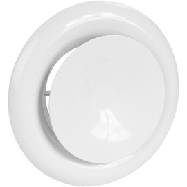 Vent Systems 4" Inch White Metal Adjustable Diffuser - Round Air Supply Vent - Ceiling Duct Cover - Hot and Cold Air Distribution in Residential and Commercial Buildings
