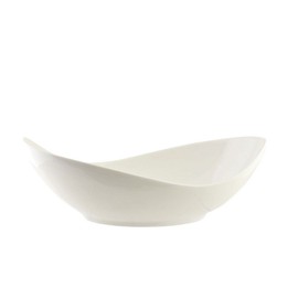 10 Strawberry Street Whittier 9.5"/8.5 Oz Canoe Bowl, Set of 3, White