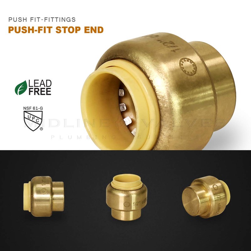 Pushlock UPSE12 Plug End Cap Pipe Fitting Push to Connect