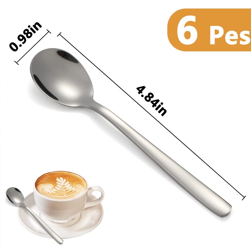 Dessert Spoons Set of 6 Small Spoons Espresso Spoon Ice