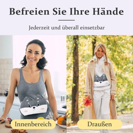 Fesaizwi Hot Water Bottle Belt, 3-in-1 Hot Water Bottle Belt 1 Litre Hot Water Bottle with Cover, Hot Water Bottle Heat Animal Hot Water Bottle Perfect for Back, Belly and Neck (Husky)