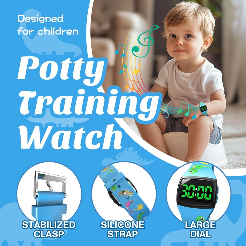 SKYROKU Toddler Potty Training Watch – Magnetic Charging, 5 Timing