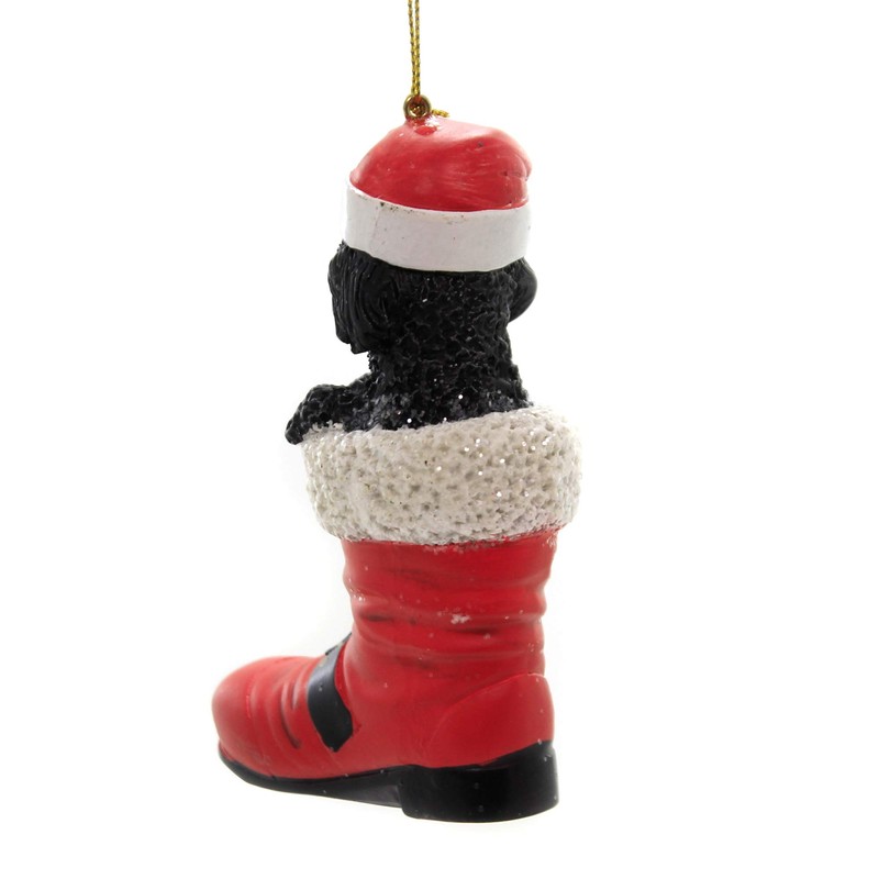 Holiday Ornaments Poodle in Santa Boot Polyresin Pet Parade D3449po