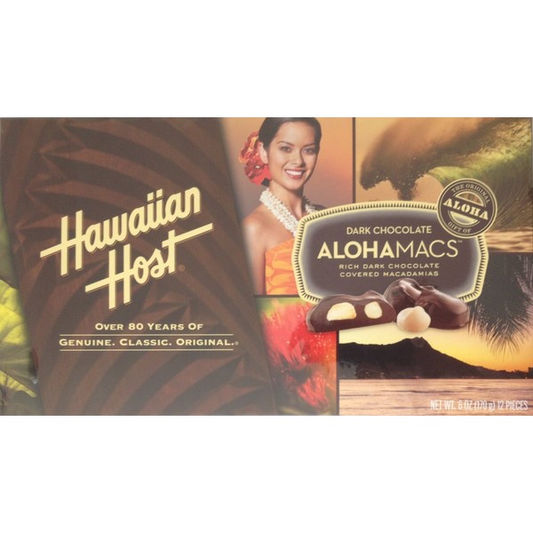 Hawaiian Host AlohaMacs Dark Chocolate 6 oz Box (Pack of 3)