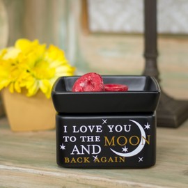 2 Pc Set Love You to The Moon and Back, Love You Bushel and a Peck Ceramic Stone 2-in-1 Tart Oil Wax Candle Warmers