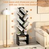 SHEEPAM 10 Tier Tree Bookshelf,Floor Standing Wood Tall Bookcase for