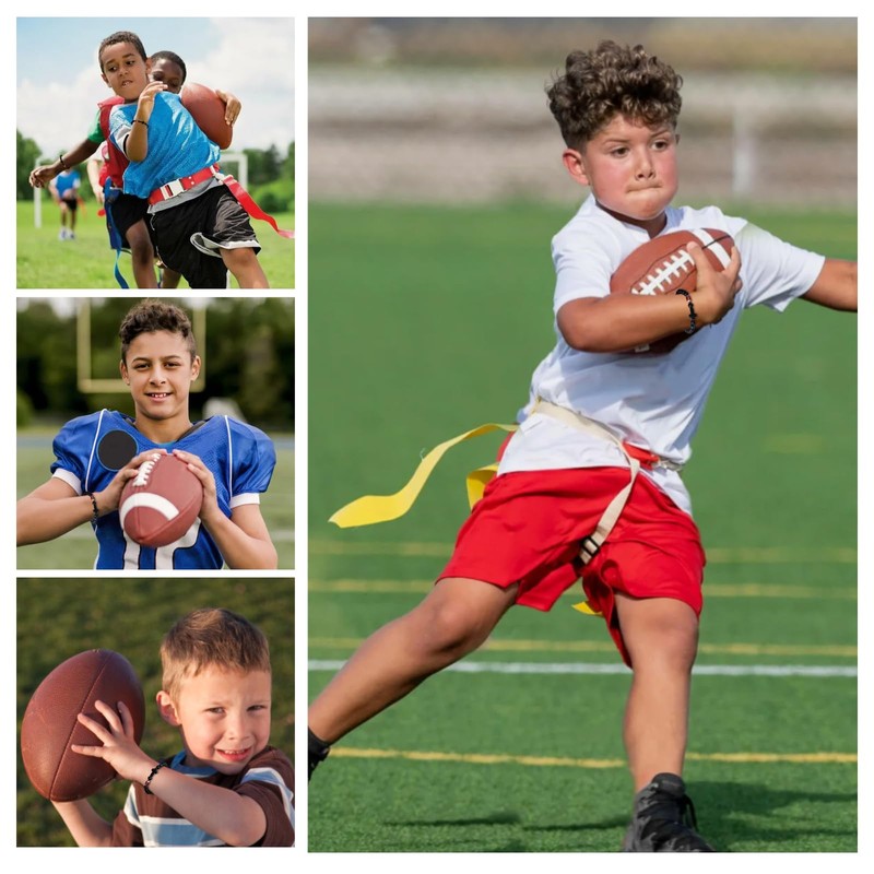 Alissl Football Cross Bracelet for Boys, Adjustable Beaded Bracelet Gift