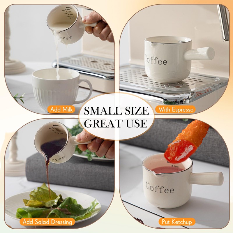 Maxdot 1 Pack Espresso Shot Cups,Ceramic Expresso Measuring Cup with