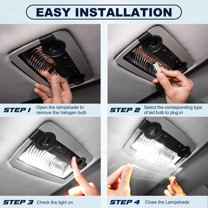Spurtar 32PCS Interior Car Lights Extra Bright White Dome Map