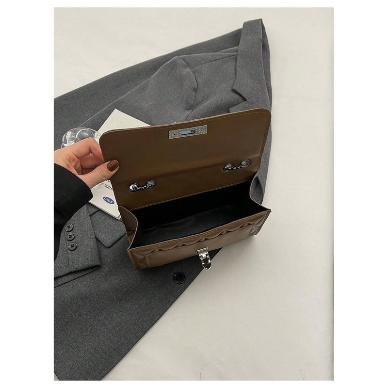 SHENHE Women's Quilted Leather Shoulder Bag Buckled Clutch Purse Small