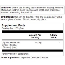 Solaray Fermented Ginger Root 400mg | 100 VegCaps