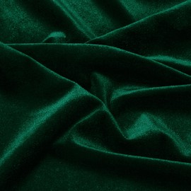 P Pothuiny Dark Green Velvet Fabric by The Yard, 1 Yard x 60 Inch Wide Luxury & Soft Stretchy Velvet Cloth Fabric for Sewing, Apparel, Upholstery - 90% Polyester 10% Spandex