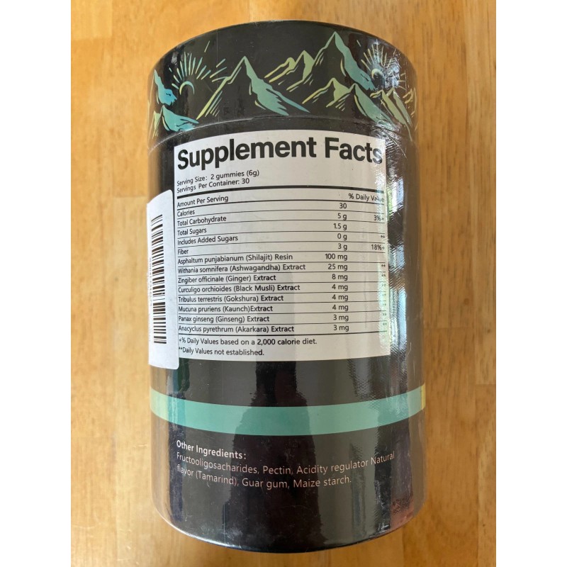 Shilajit 100% Shilajit Gummy Platinum - Ashwagandha - 60 Gummies