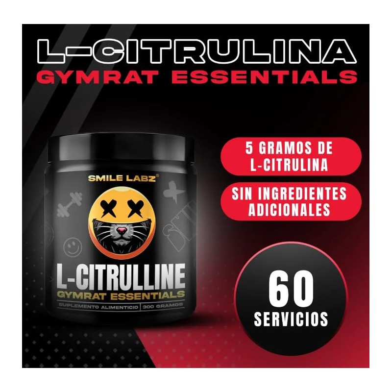 L-Citrulina Pura en Polvo 300 g, 60 Porciones de 5