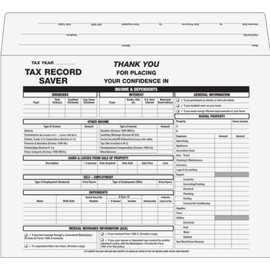 Tax Record Saver Envelope, 50 Count 9 x 12"
