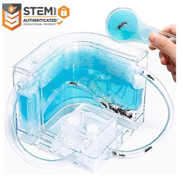 NAVADEAL Connecting Ant Farm Castle with Tubes, Habitat Educational & Learning Science Kit Toy for Kids & Adults - Allows Study of Ecosystem, Behavior of Ants Within The 3D Maze of Translucent Gel