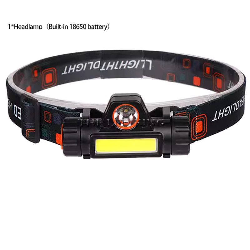 Q5 + COB LED Headlamp with Dual-Beam Lighting, Adjustable Tilt