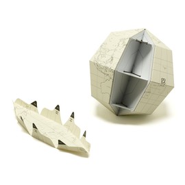 ジオグラフィア 地球儀 地軸23.4度 ブランク S ホワイト組立式 SGBS-S-W