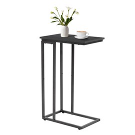fusehome C-Shaped End Table, for Living Room, Bedroom, Small Spaces, TV Tray Couch Side Tables Laptop Table, Black