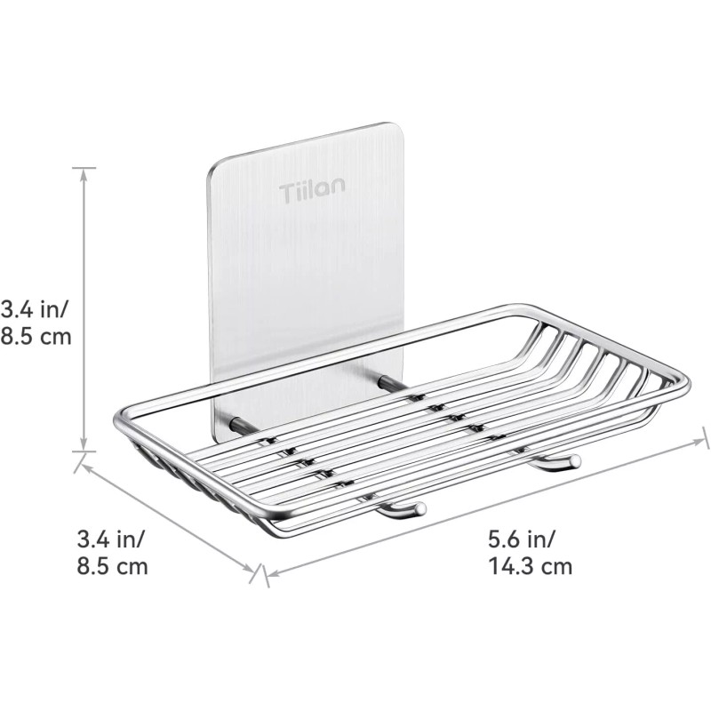 Tiilan Self Adhesive Bar Soap Dish for Shower, Bathroom Holder