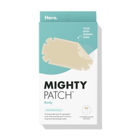 Mighty Patch Hero Cosmetics Body Patch– The XXL Hydrocolloid Patch for Bacne, Chestne, and Other Body Breakouts. Derm-Tested. Medical-Grade Hydrocolloid. Absorbs Pimple Gunk in 6-8 Hours. 4ct