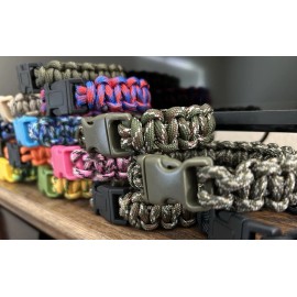 BLOWOUT (6 Pack) 550 Tactical EDC Cobra Paracord Survival Bracelets 8” W Buckle