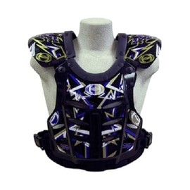 HRP Flak Jak IMS RC Motocross Chest Protector Black Blue Gold Roost Deflector Adult Med (125-145 Lbs)