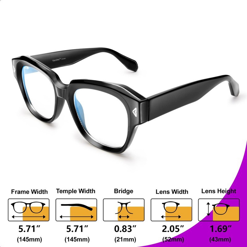 VISOONE Light Weight Square Blue Light Blocking Glasses with Anti
