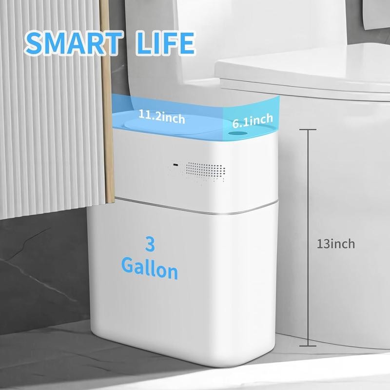 Joybos Bathroom Trash Can with Lid, Automatic Bagging Garbage Can,