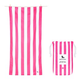 Dock & Bay Lightweight Beach Towel - Quick Dry, Sand Free - 100% Recycled - Includes Bag - Cabana - Phi Phi Pink (2021), Extra Large (200x90cm, 78x35")