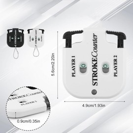 WADY 4Pcs Golf Stroke Counter, 2-Digit Manual Clicker Scorekeeper with Keychain, Lightweight Golf Accessories for Outdoor Sports Scoring, Portable Training Tool (Black & White) (Black and White)