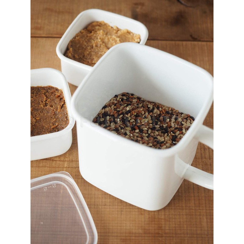 Noda Horo MSH-12K White Series Storage Container with Handle, Square