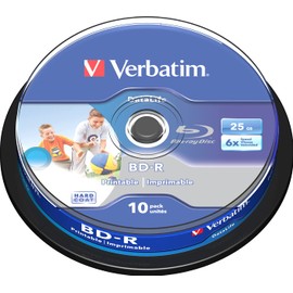 Verbatim 43804 25GB 6x BD-R SL Datalife Wide Inkjet Printable 10 Pack Spindle
