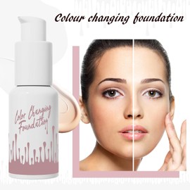 Color Changing Foundation, Base Nude Face Liquid Cover Concealer, Flawless Full Coverage Natural Color Face Primer Base Makeup, Waterproof And Sweatproof, Non-greasy, Non-marking, Long Lasting