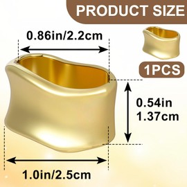 YALOJE Metal Silk Scarf Rings, 1PCS Fashion Scarves Brooches Pins for Women, Minimalist Scarf Slide Buckle Wrap, T-Shirt Ties Clip for Clothing Shawl Decoration -Gold