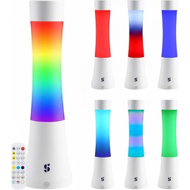 Special Supplies Sensory Light Lava Lamp for Kids and Adults – Color Changing LED Desk Lamp with Remote – Calming Night Light for Sensory Room, Bedroom, Therapy, Relaxation, Décor (White)