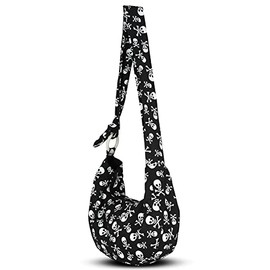 Your Cozy Women's Crossbody Handbags Hippie bag Boho Hobo Bags for Women Shoulder Sling Bag Hippie Tote Bag Handmade Cotton Hippie Purse with Adjustable Strap (White Skull)