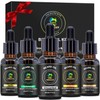 Beard Oil 5 Pack w/Unscented,Cedarwood,Sandalwood,Vanilla,Orange,Christmas Stocking Stuffers Fathers Valentines Day