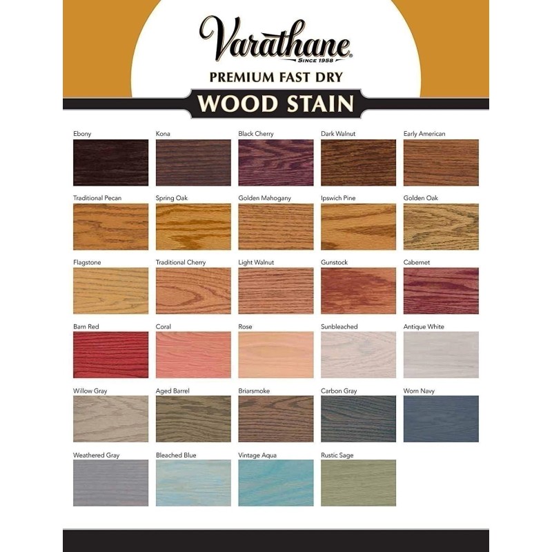 Varathane 262026 Premium Fast Dry Wood Stain, Half Pint, Gunstock