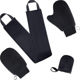 Tanning Mitt Set - 4 in 1 Tanning Mitt Applicator Kit - Applicator Set with Exfoliate Glove, Applicator Glove, Facial Mitt, Back Coating Applicator for Your Back Helves