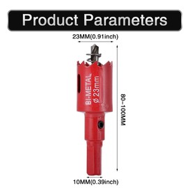 HOHXEN M42 HSS Hole Saw, 23mm Heavy Duty Bi-Metal Hole Saw with Positioning Drill Bit for Cutting Mild Steel, Stainless Steel, Cast Iron, Brass, Aluminium, Wood, PVC Tube, Plasterboard, Density Board