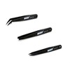 SEIWEI 3Pcs Precision Tweezers Set - Anti-Static Flat Tip, Plastic