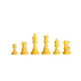 The House of Staunton Regulation Silicone Tournament Chess Pieces - Half Set - 3.75" King - by US Chess Federation (Yellow)
