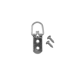 D-Ring Picture Hangers with Screws – 50 Pack Two Hole Wide Strap Hangers for Picture Frames, Photos, Mirrors, Wall Decor, and Paintings – 40 lb Capacity