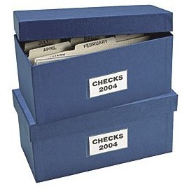 ABC Check Storage Box w/ 12 Dividers, 5"x 9 3/4"x 4 3/8", Blue - Set of 2
