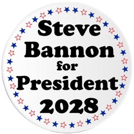 Steve Bannon for President 2028-3 Pack Circle Stickers 3 Inch - USA Election Republican Conservative Vote Support Red White Blue