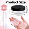 6 Pcs Small Plastic Refillable Loose Powder Containers with Puff,