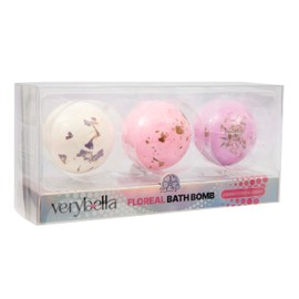 Very Bella Floreal Bath Bombs – Set of 3 Kids’ Bath Bombs in White, Pink & Purple – Lightly Scented & Colourful – Safe for Girls Aged 6+ – Fizzy Bath-Time Fun & Self-Care Treats