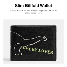 Coach Men's Slim Billfold Wallet with Sketch Print Accessory-Travel, Black Multi